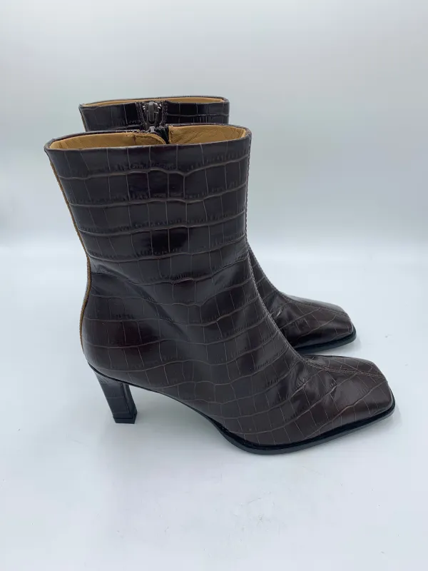 Sample Brown Croc Bootie 38 made by Maguire Shoes
