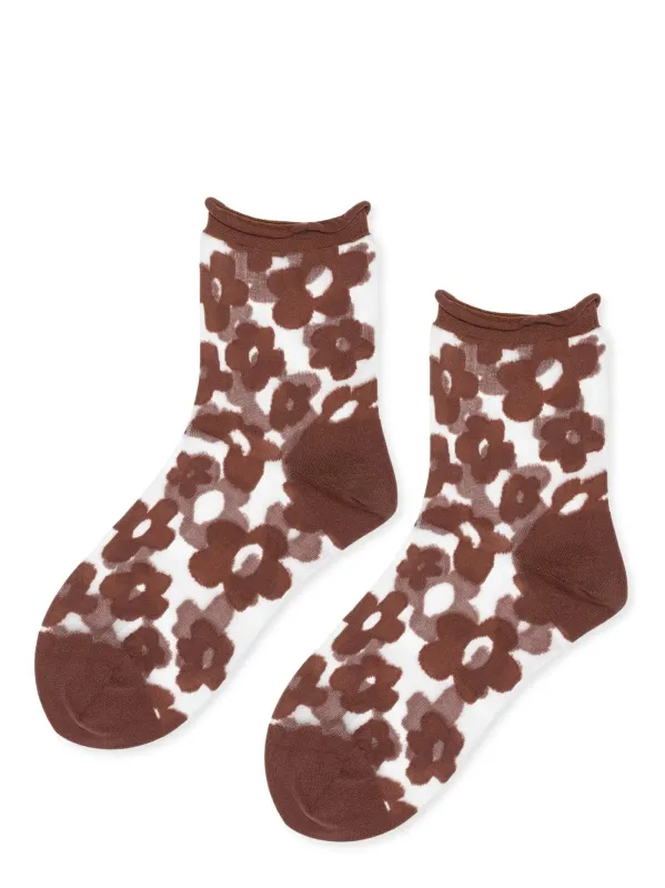 Pop Sheer Short Crew Mocha made by Hansel From Basel