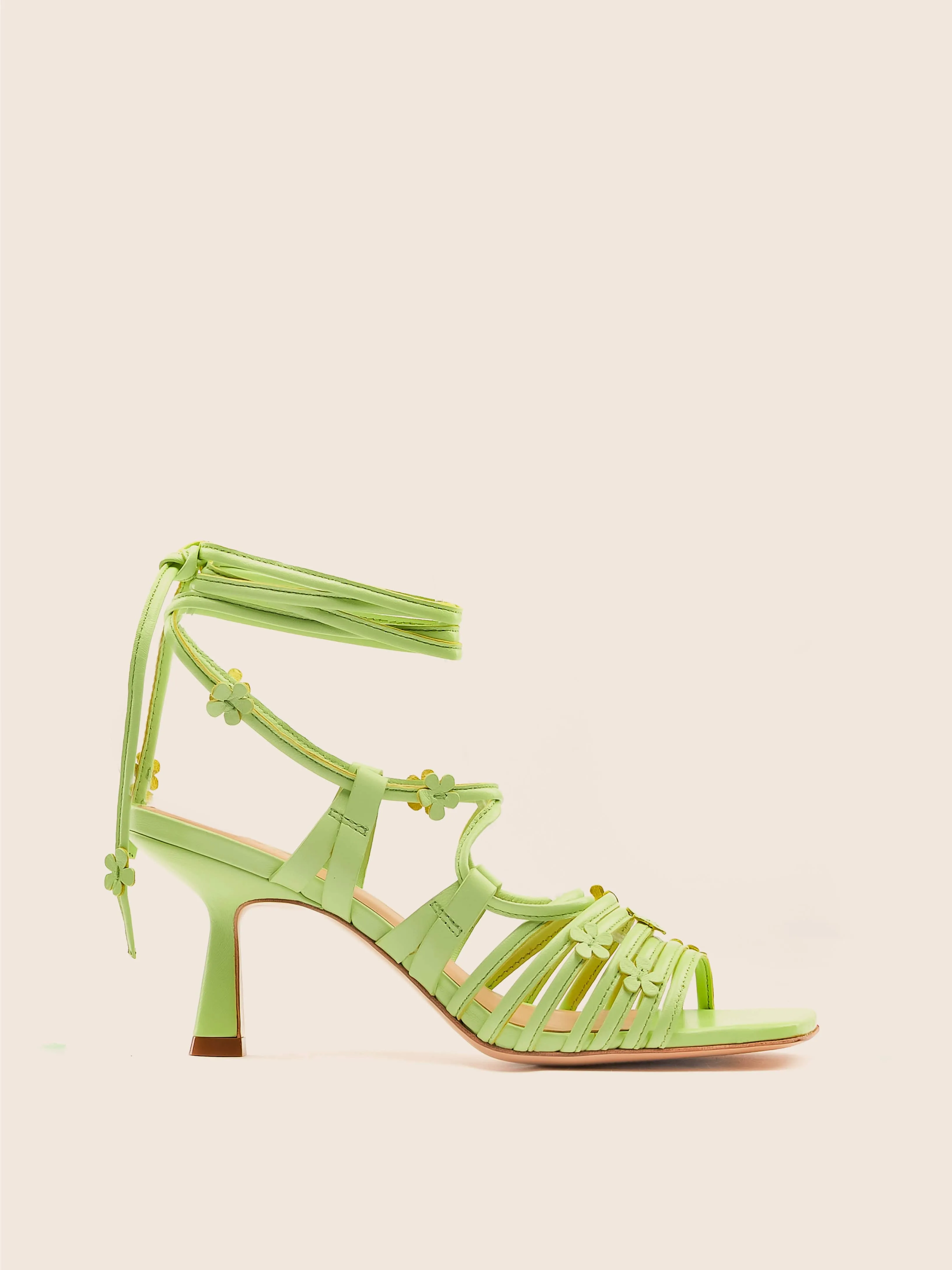 Vitoria Pistachio Heel sold by Maguire Shoes
