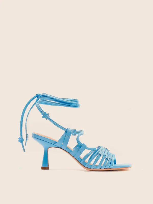 Vitoria Sky Blue Heel sold by Maguire Shoes
