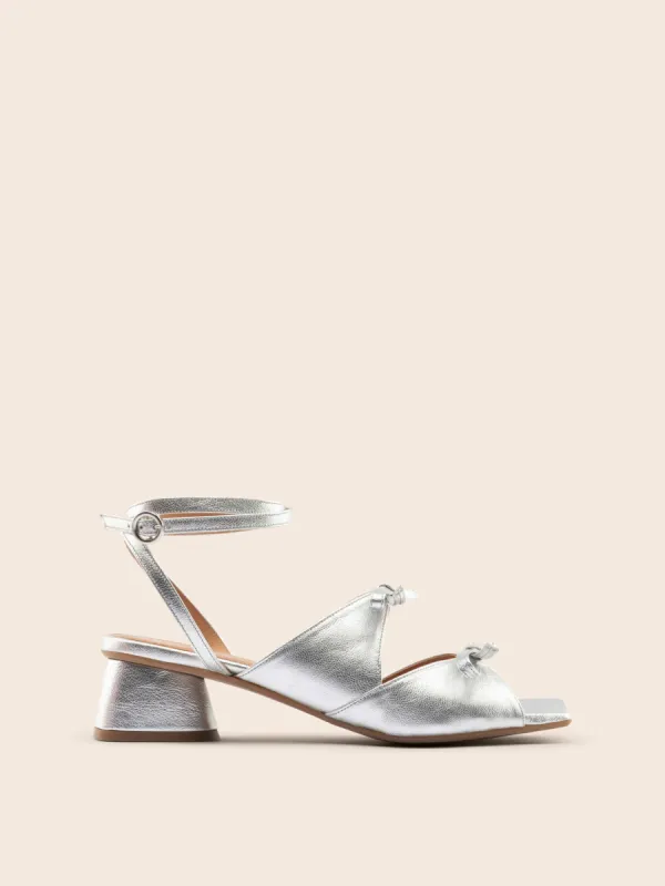 Mira Silver Heel sold by Maguire Shoes