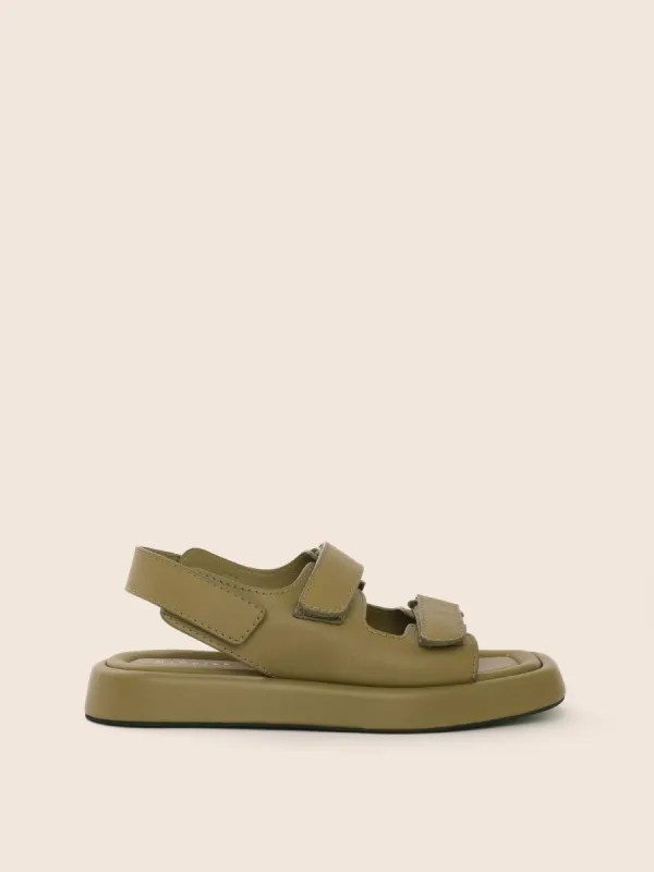 Imperfect Murcia Olive Sandal sold by Maguire Shoes