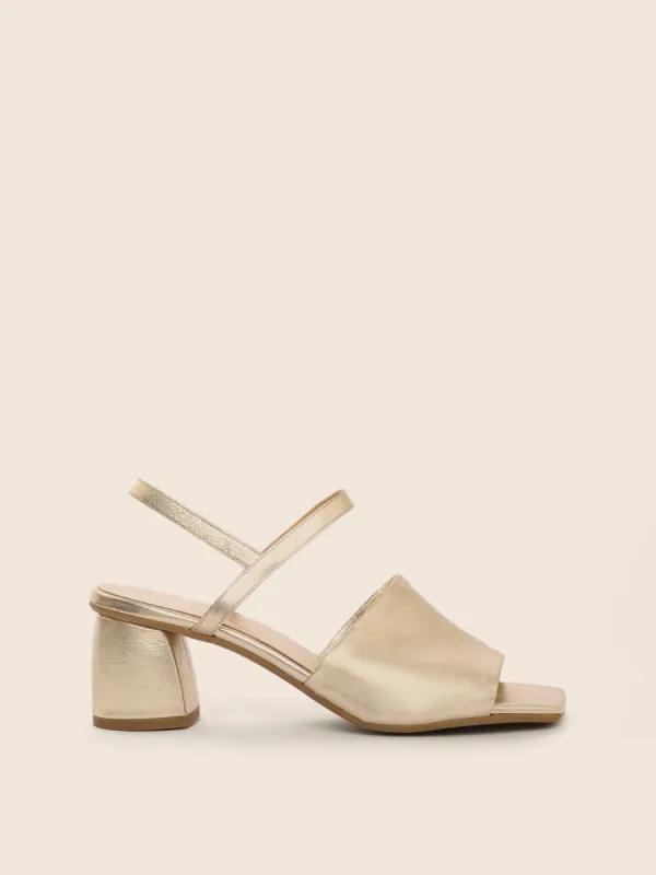 Oliva Gold Heel sold by Maguire Shoes