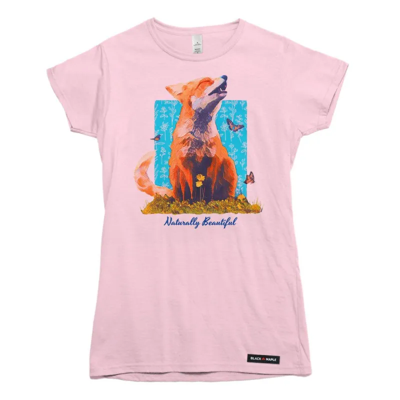 Naturally Beautiful Fox T-shirt sold by Black Maple Trading