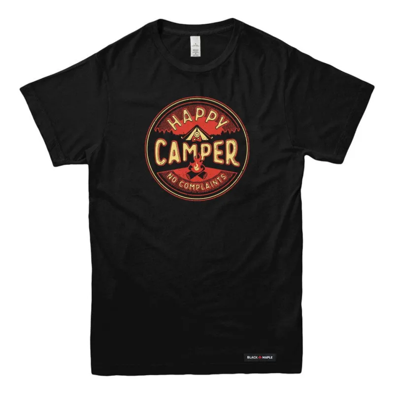 Happy Camper No Complaints T-shirt sold by Black Maple Trading