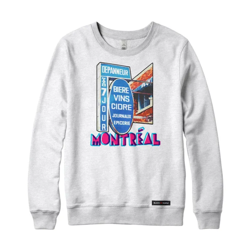 Montreal Depanneur Sign Crewneck Sweatshirt sold by Black Maple Trading