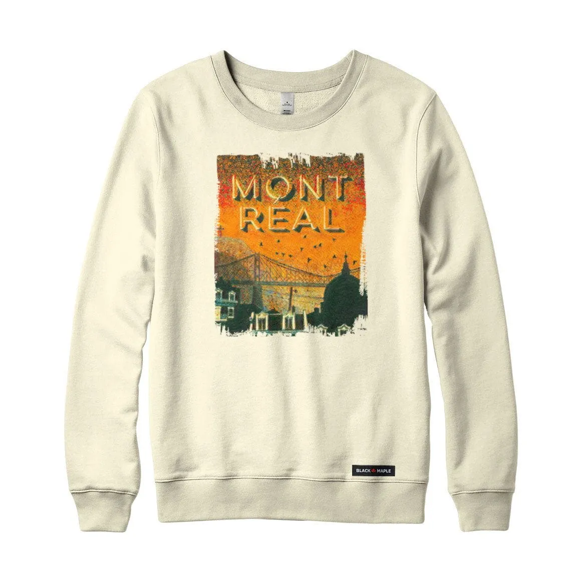 Montreal Bridge and Mountain Crewneck Sweatshirt sold by Black Maple Trading product image thumbnail 2