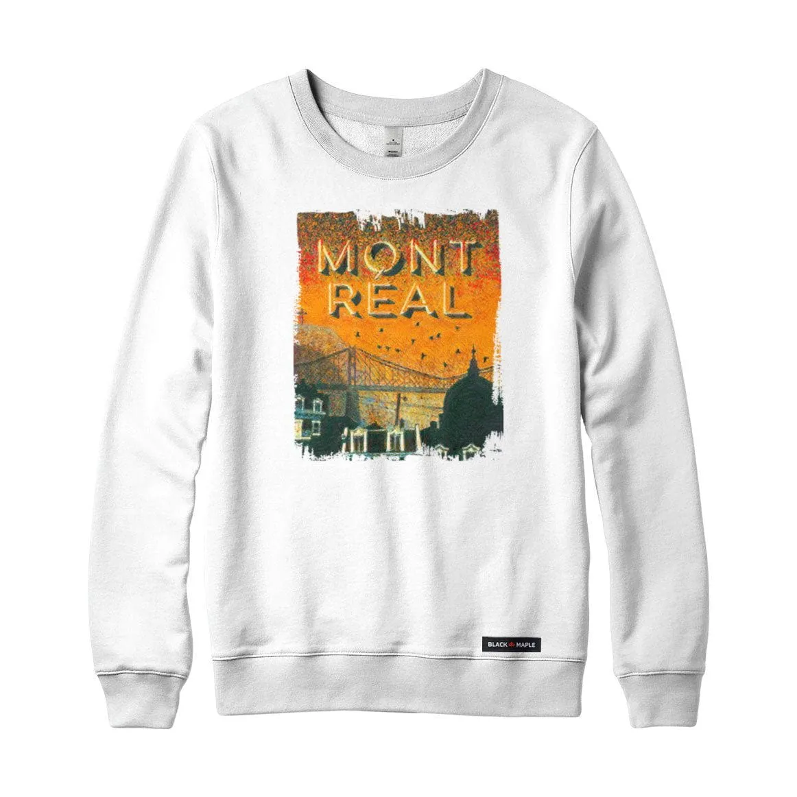 Montreal Bridge and Mountain Crewneck Sweatshirt sold by Black Maple Trading product image thumbnail 3