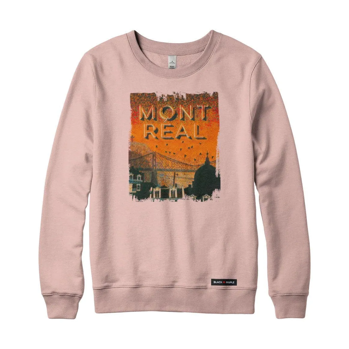 Montreal Bridge and Mountain Crewneck Sweatshirt sold by Black Maple Trading