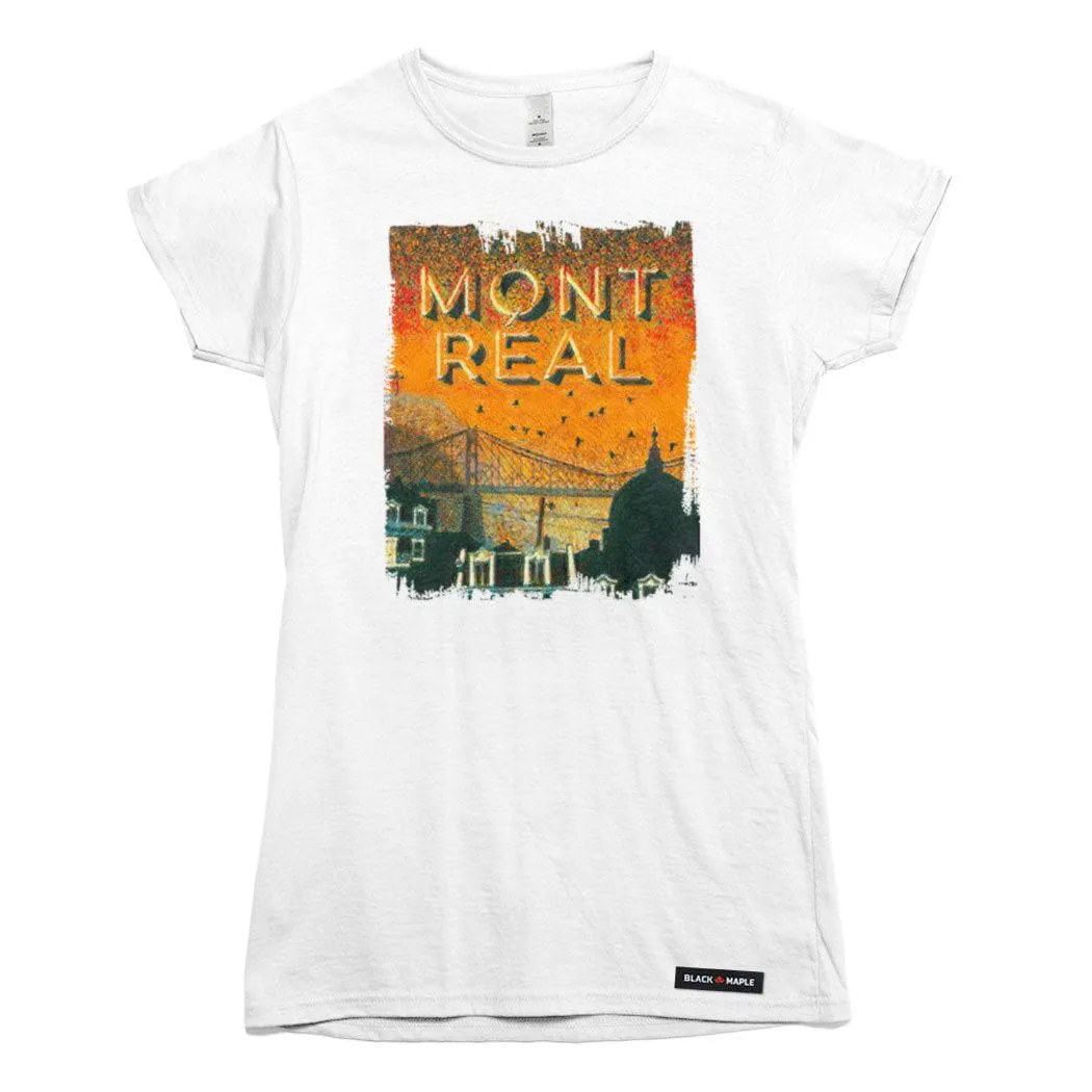 Montreal Bridge and Mountain T-shirt sold by Black Maple Trading product image thumbnail 2