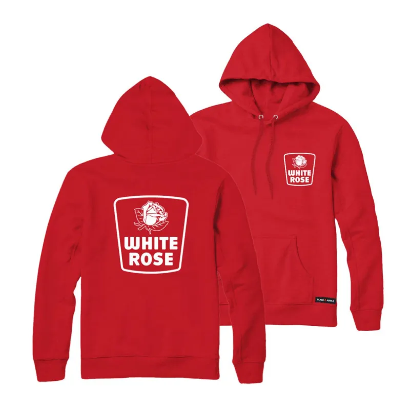 White Rose White Logo Sweatshirt or Hoodie made by Black Maple Trading