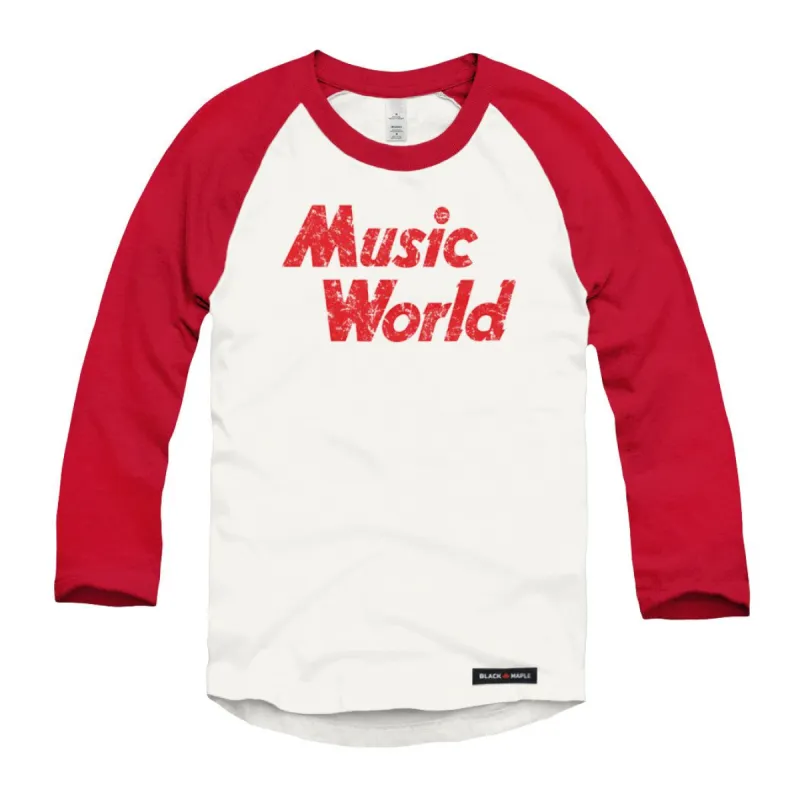 Music World Raglan Baseball Shirt sold by Black Maple Trading