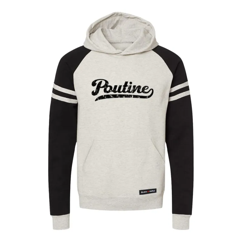 Poutine Old School Varsity Hooded Sweatshirt sold by Black Maple Trading