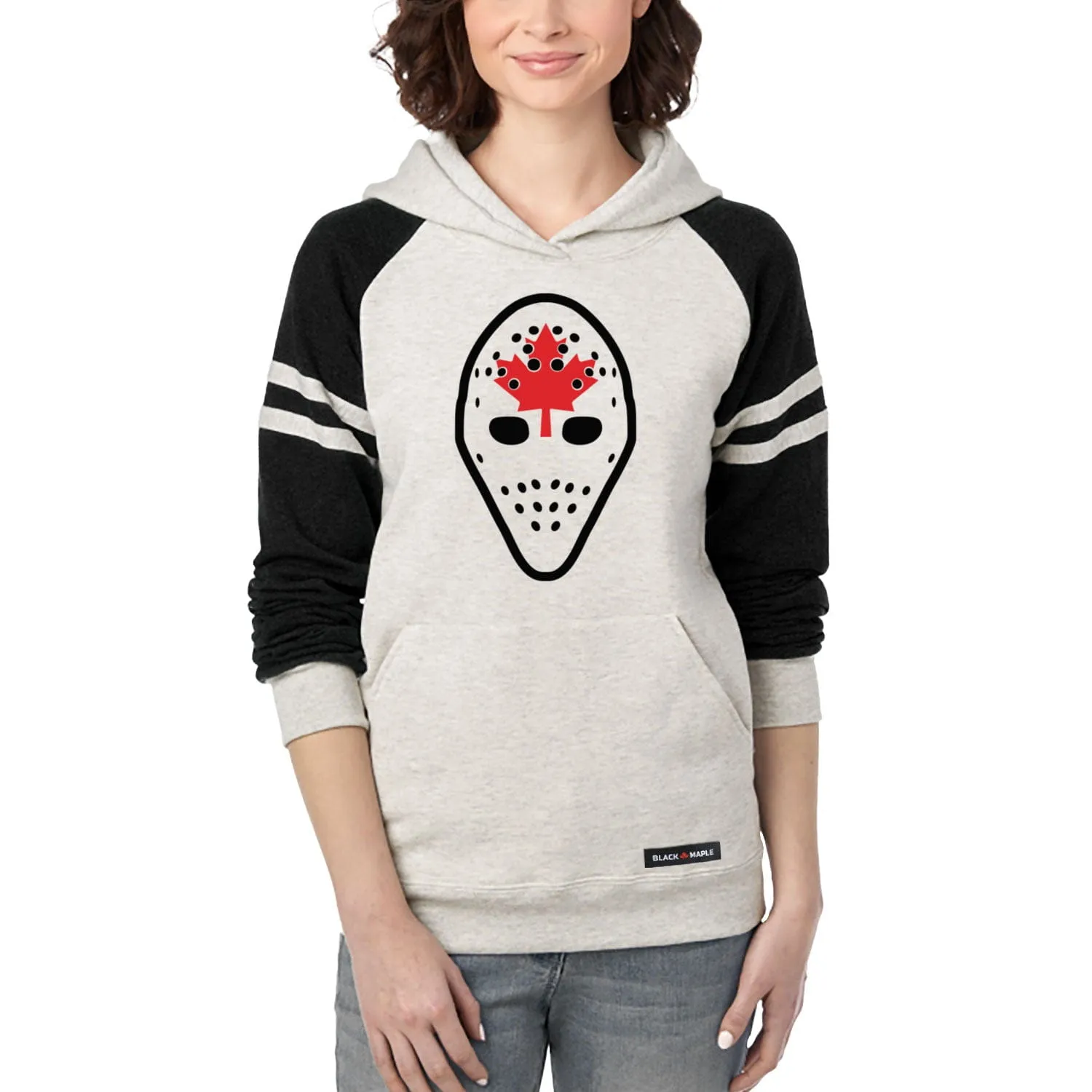 Hockey Canada Goalie Mask Varsity Hooded Sweatshirt sold by Black Maple Trading product image thumbnail 3