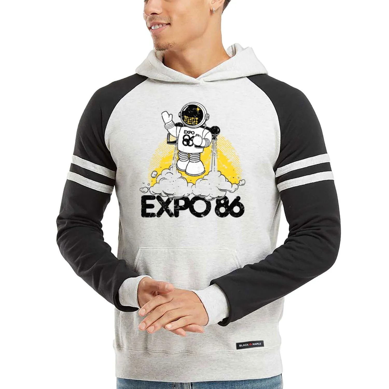 Expo 86 Ernie Jetpack Varsity Hooded Sweatshirt sold by Black Maple Trading product image thumbnail 2