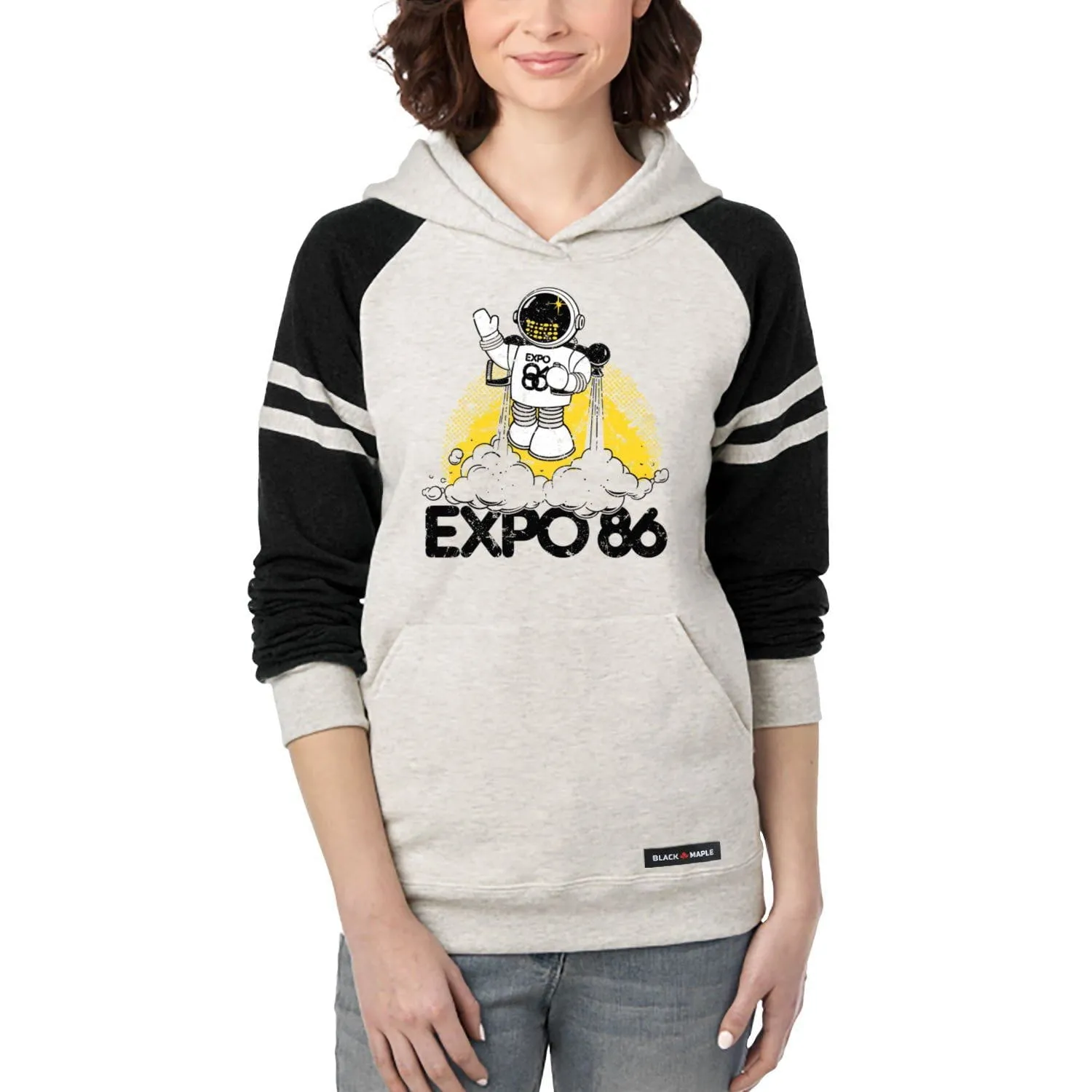 Expo 86 Ernie Jetpack Varsity Hooded Sweatshirt sold by Black Maple Trading product image thumbnail 3