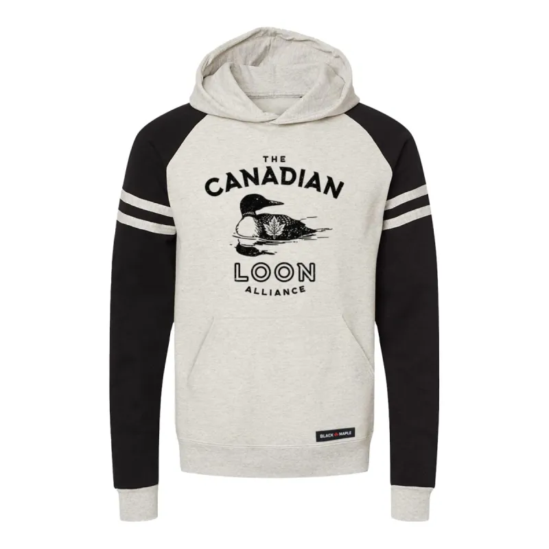 Canadian Loon Alliance Varsity Hooded Sweatshirt sold by Black Maple Trading