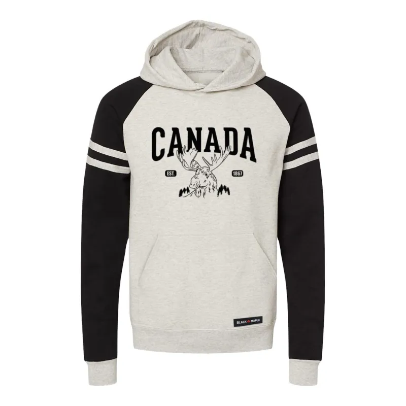 Canada Moose Est. 1867 Varsity Hooded Sweatshirt sold by Black Maple Trading