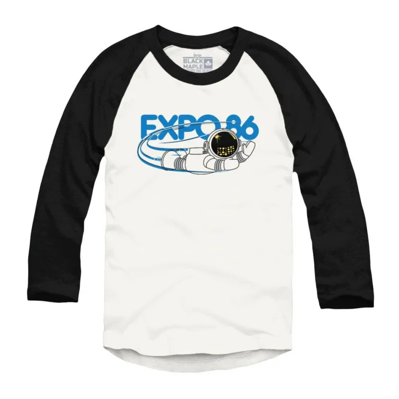Expo 86 Ernie Flying Raglan Baseball Shirt sold by Black Maple Trading
