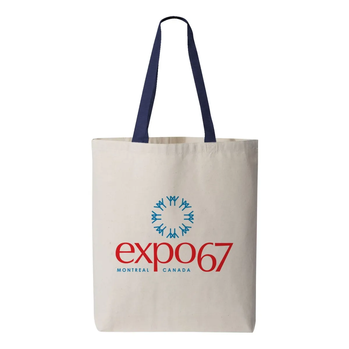Expo 67 Vertical Coloured Logo Tote Bag sold by Black Maple Trading