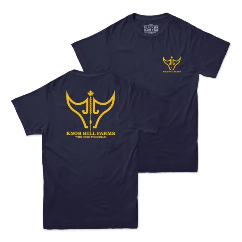 Knob Hill Farms Golden Logo T-shirt sold by Black Maple Trading