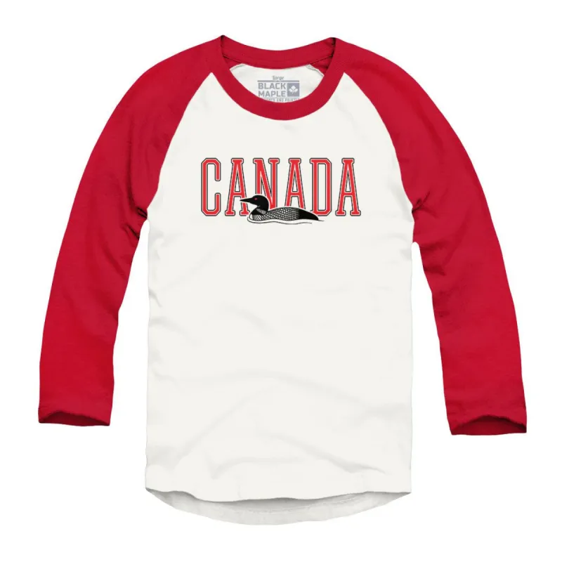 Canada Loon Raglan Baseball Shirt sold by Black Maple Trading