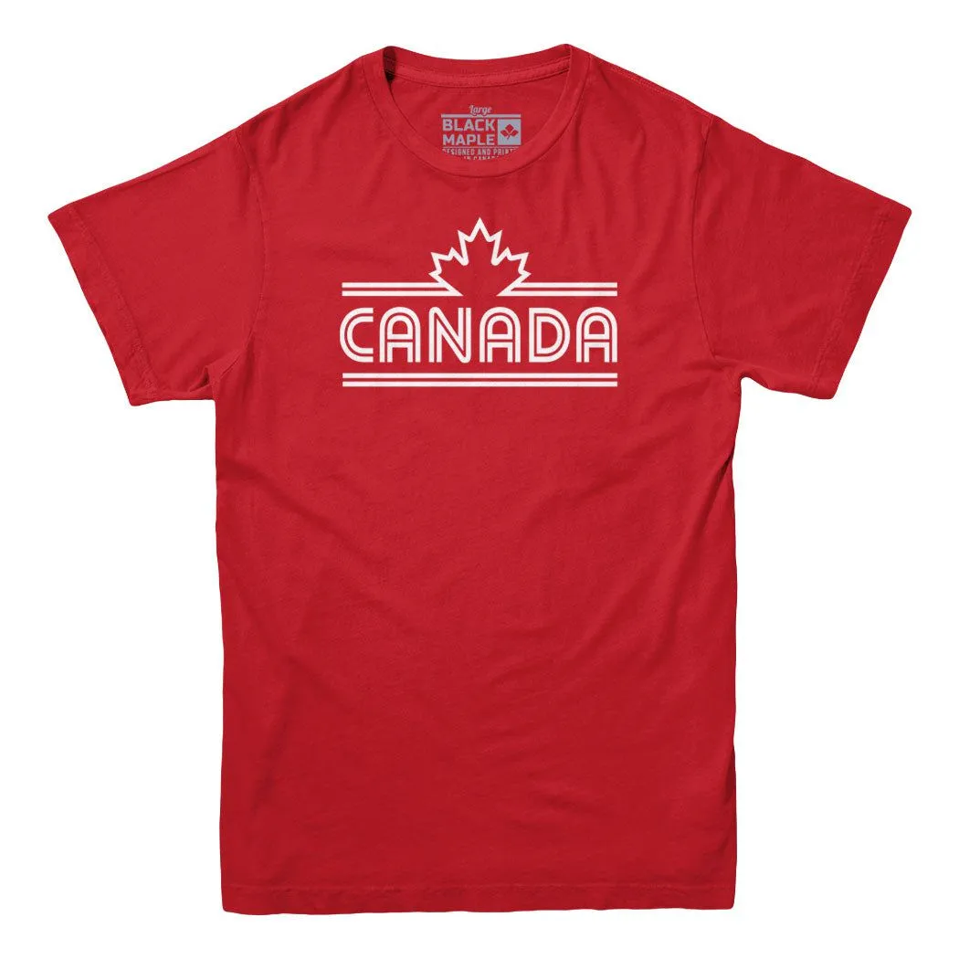 Canada Retro Stripe T-shirt sold by Black Maple Trading