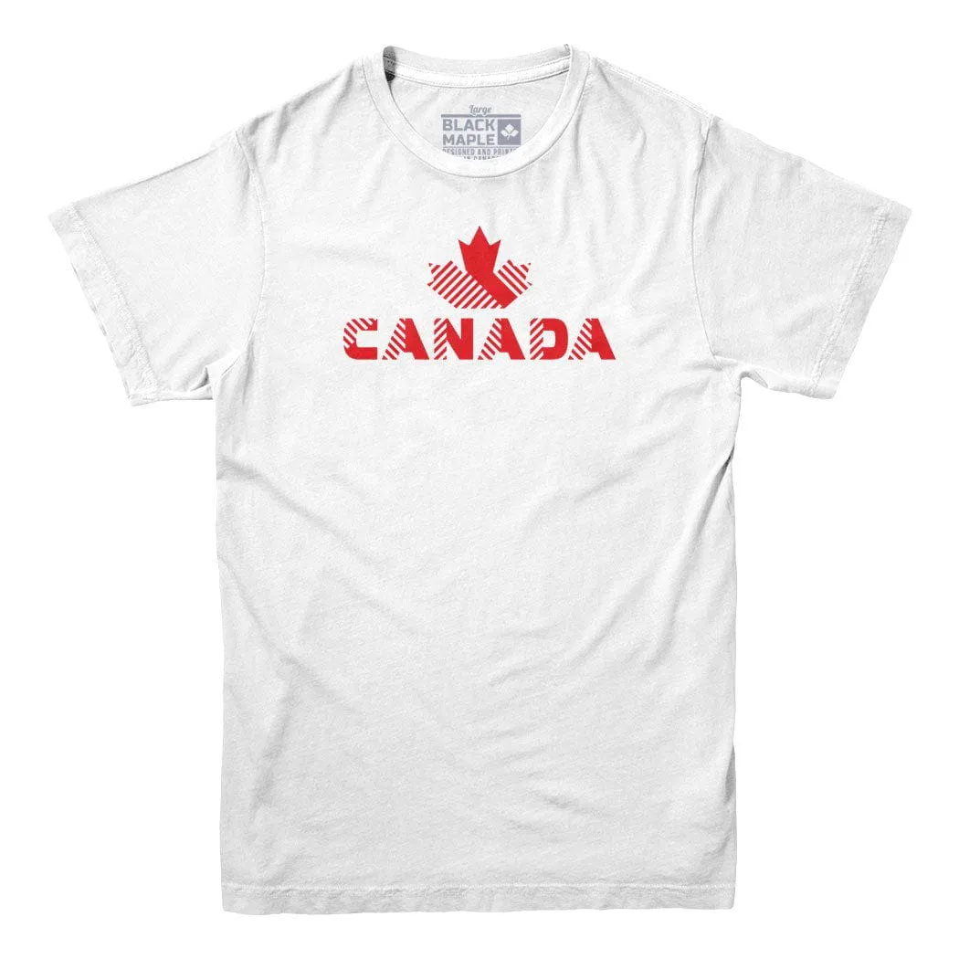 Canada Striped Design T-shirt sold by Black Maple Trading