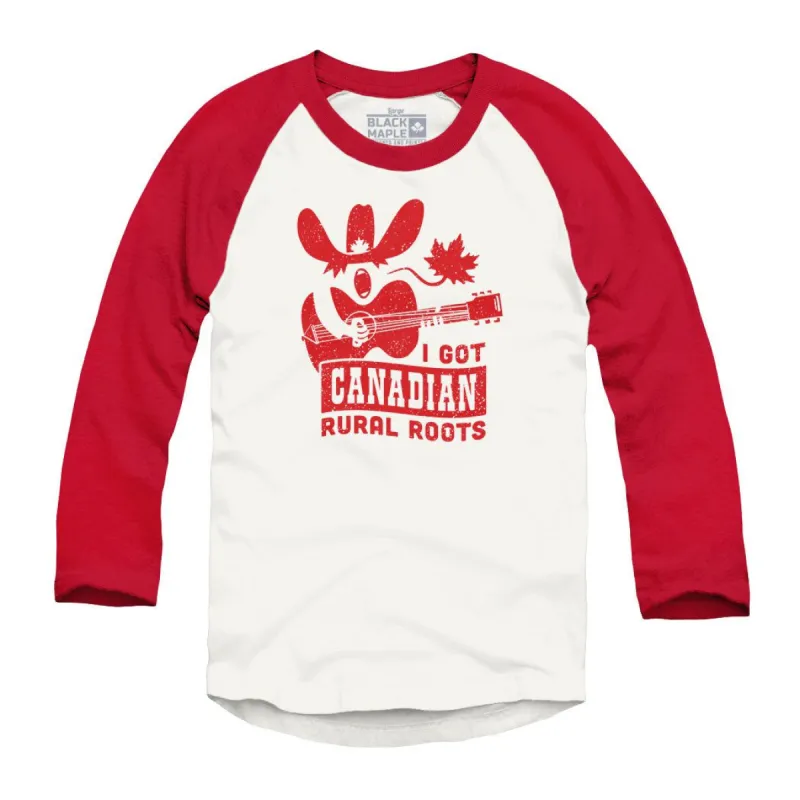 Canadian Rural Routes Raglan Baseball Shirt sold by Black Maple Trading