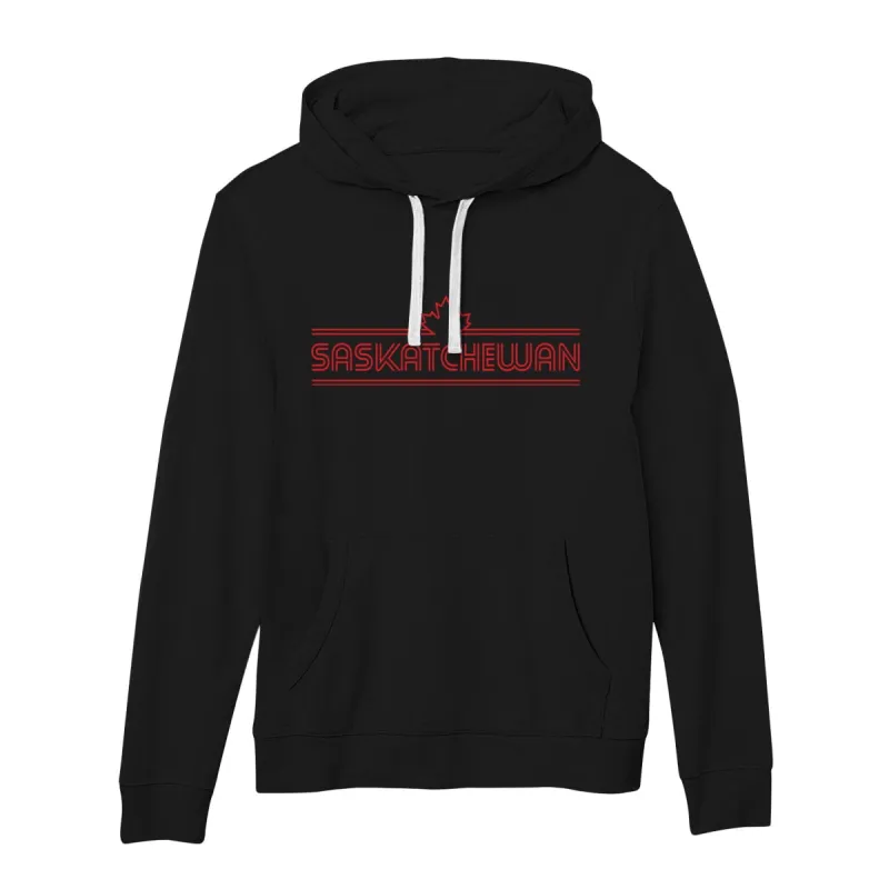 Saskatchewan Retro Stripe French Terry Lightweight Hoodie sold by Black Maple Trading