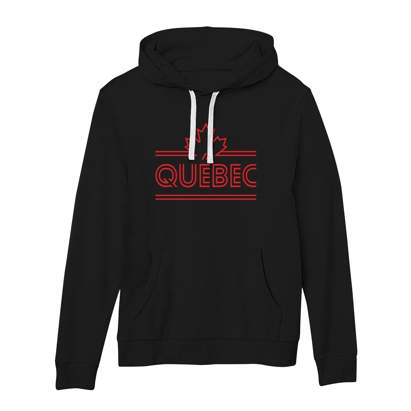 Quebec Maple Leaf Retro Stripe French Terry Lightweight Hoodie sold by Black Maple Trading