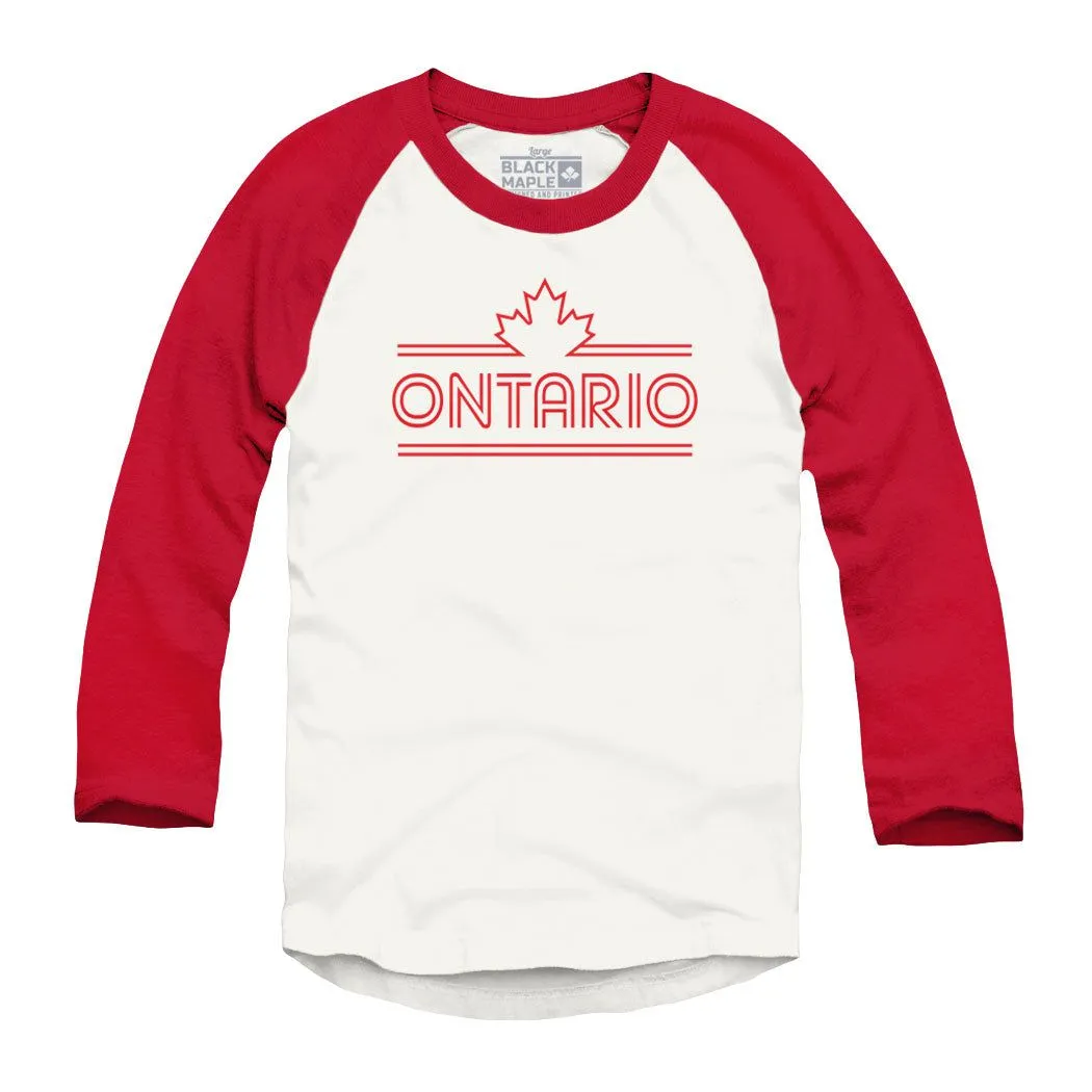 Ontario Retro Stripe Raglan Baseball Shirt sold by Black Maple Trading product image thumbnail 2
