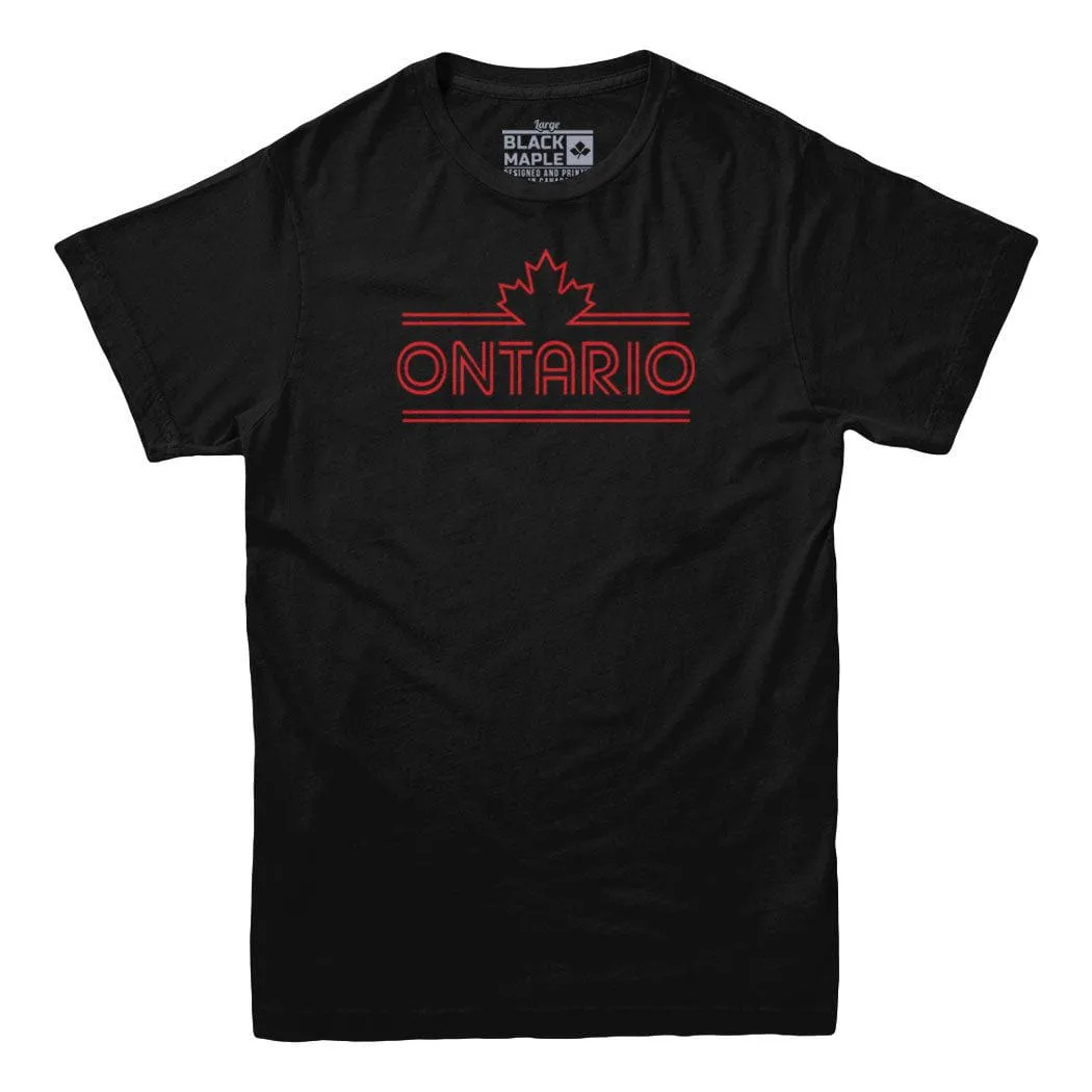 Ontario Retro Stripe T-shirt sold by Black Maple Trading