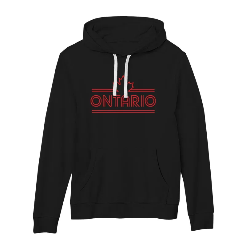 Ontario Retro Stripe French Terry Lightweight Hoodie sold by Black Maple Trading