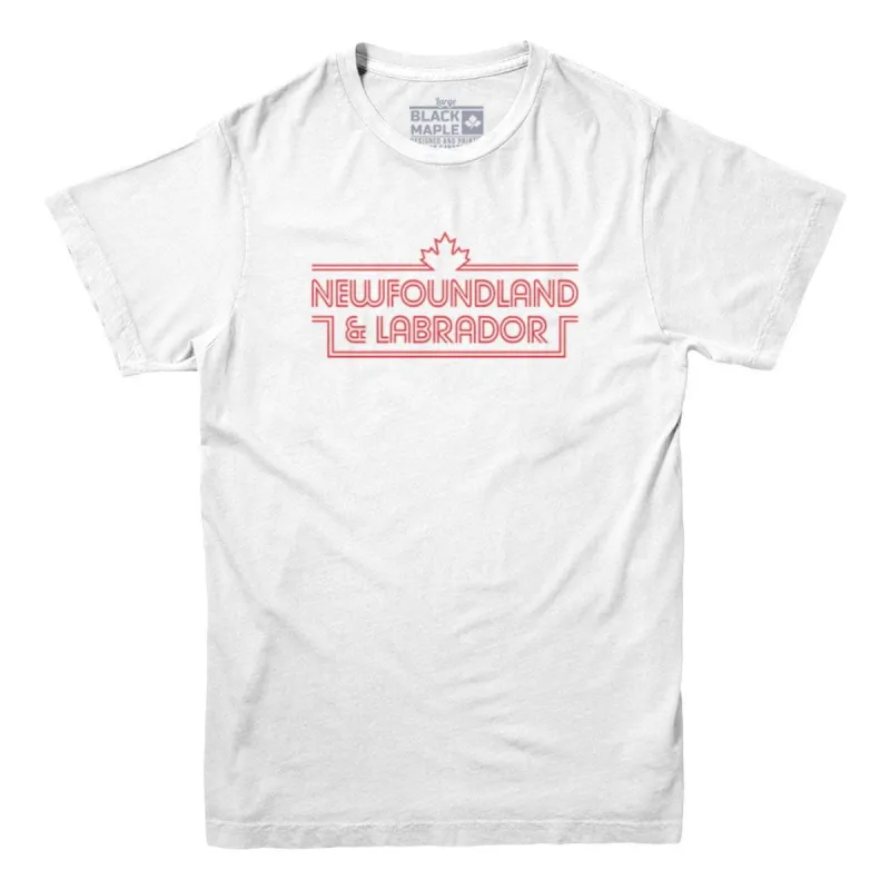 Newfoundland and Labrador Retro Stripe T-shirt sold by Black Maple Trading