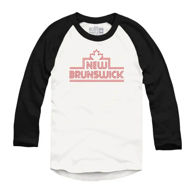New Brunswick Retro Stripe Raglan Baseball Shirt sold by Black Maple Trading