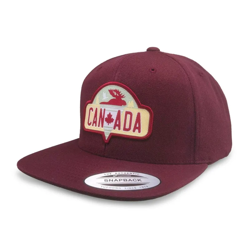 Canada Moose with Goose Flat Brim Snapback Cap made by Black Maple Trading