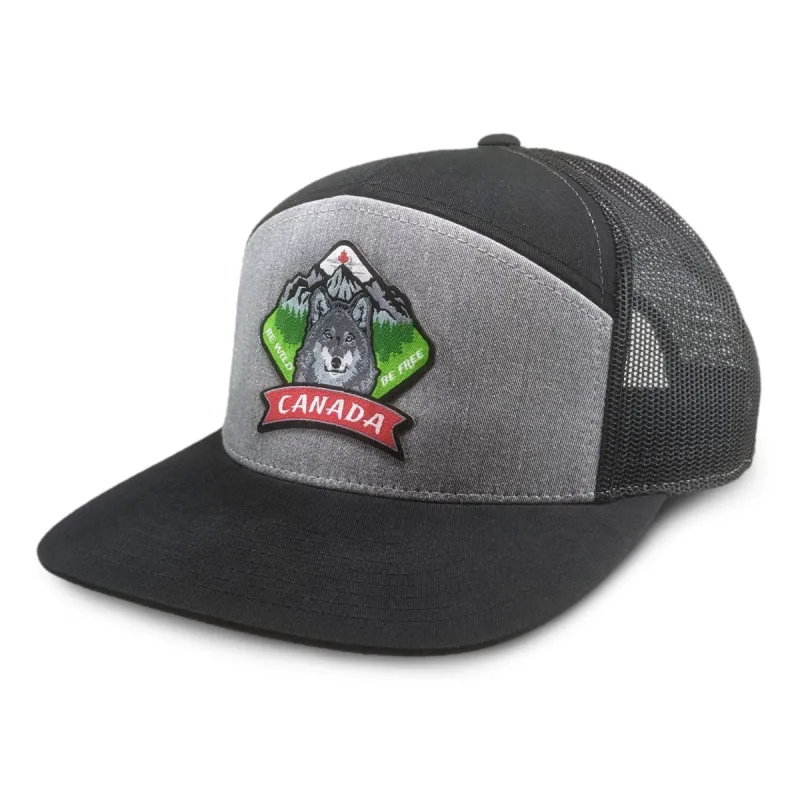 Be Wild Be Free Flat Brim 7 Panel Trucker Cap sold by Black Maple Trading