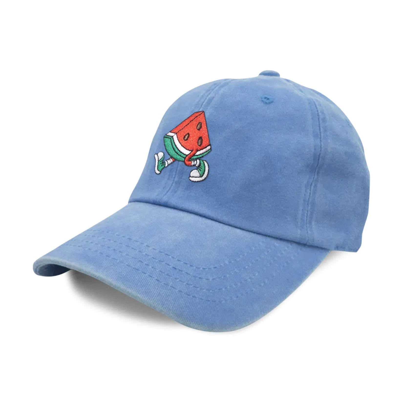 The Best Watermelon Embroidered Pigment Dye Cap sold by Black Maple Trading