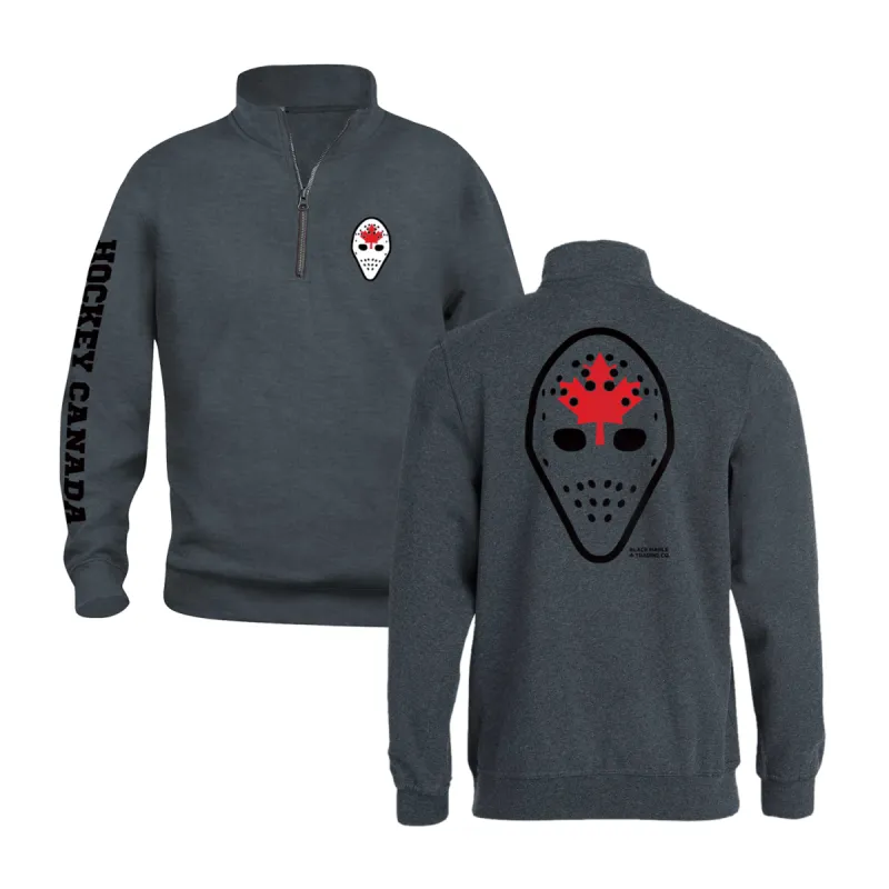 Hockey Canada Goalie Mask Quarter Zip Sweatshirt sold by Black Maple Trading