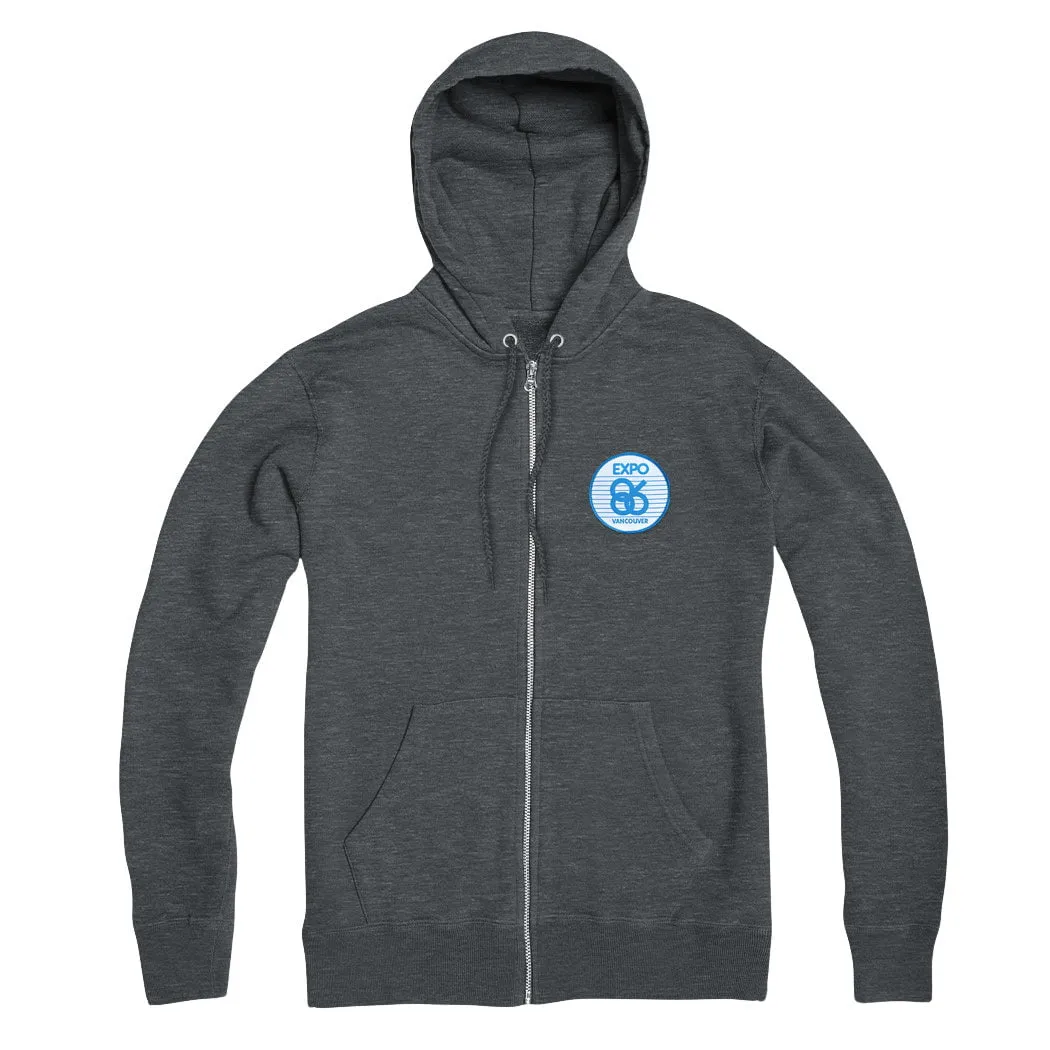 Expo 86 Retro Stripe Zip Hoodie sold by Black Maple Trading product image thumbnail 2