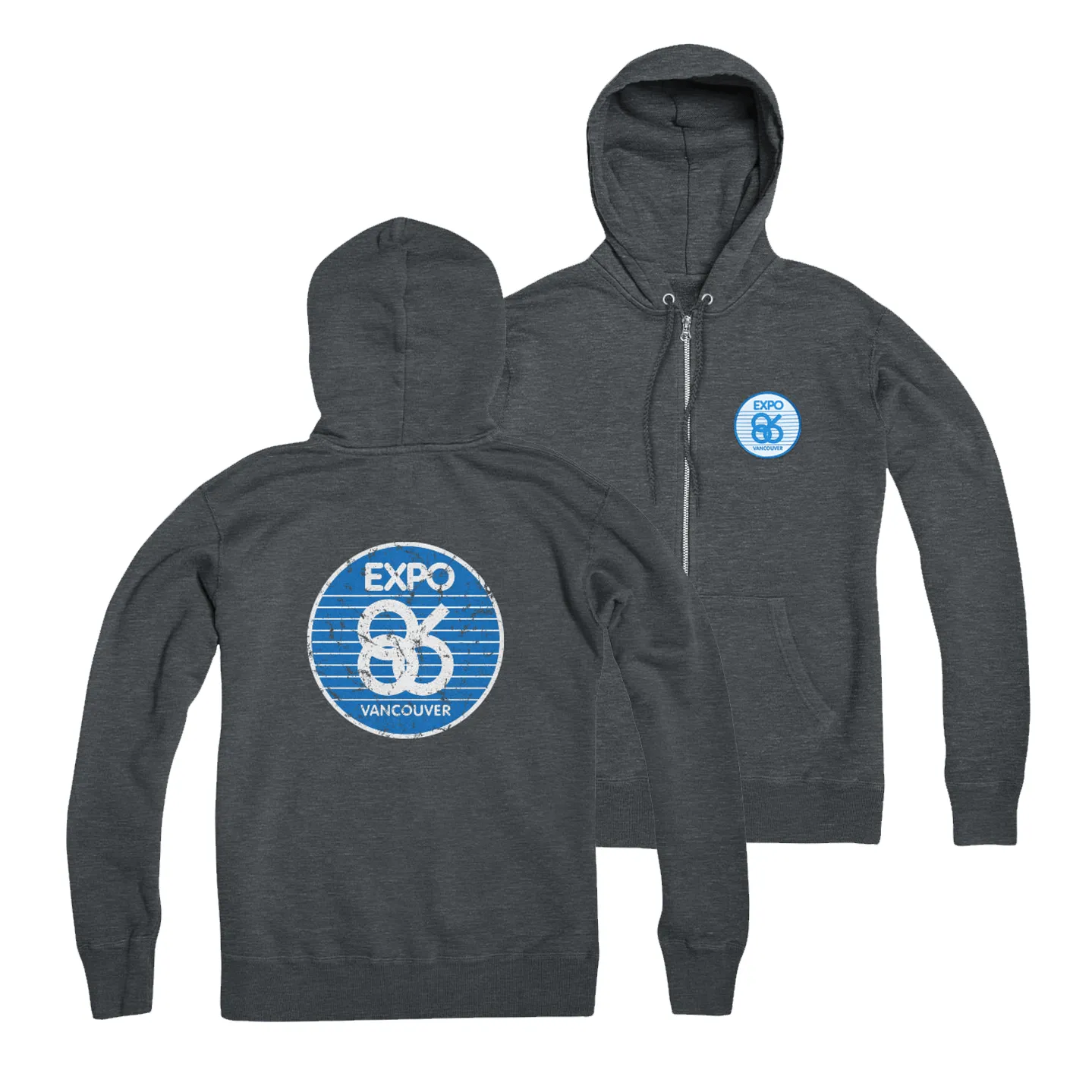 Expo 86 Retro Stripe Zip Hoodie sold by Black Maple Trading