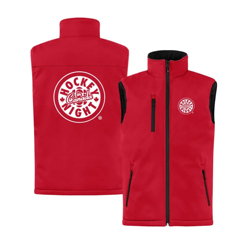 HNIC White Logo Insulated Soft Shell Vest sold by Black Maple Trading