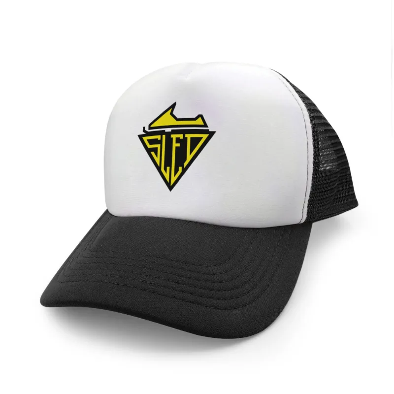 Retro Sled Logo Foam Trucker Hat made by Black Maple Trading