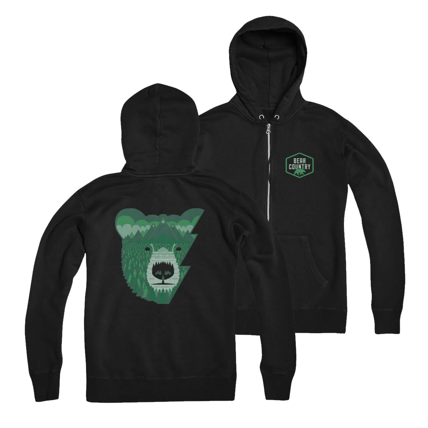 Bear Country Zip Hoodie sold by Black Maple Trading