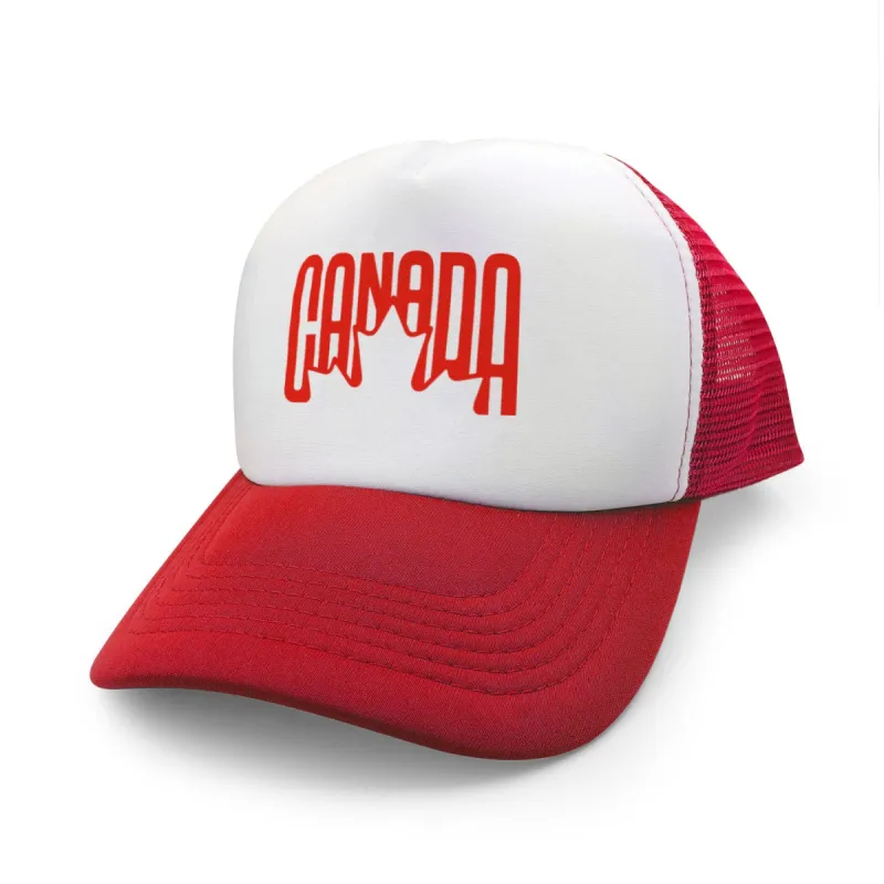Canada Leaf Retro Design Foam Trucker Hat sold by Black Maple Trading