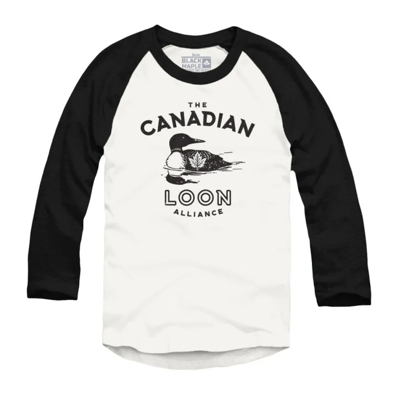 Canadian Loon Alliance Raglan Baseball Shirt sold by Black Maple Trading