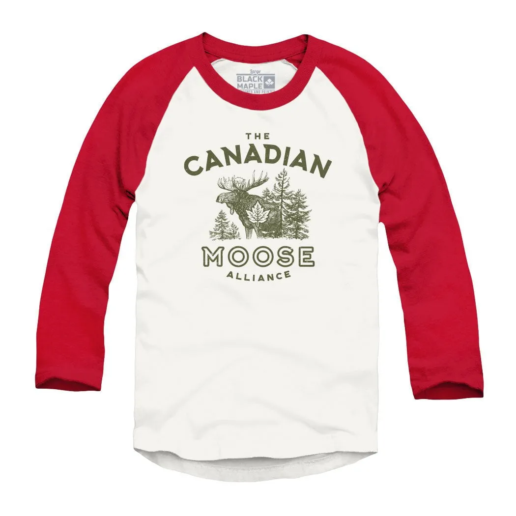 Canadian Moose Alliance Raglan Baseball Shirt sold by Black Maple Trading