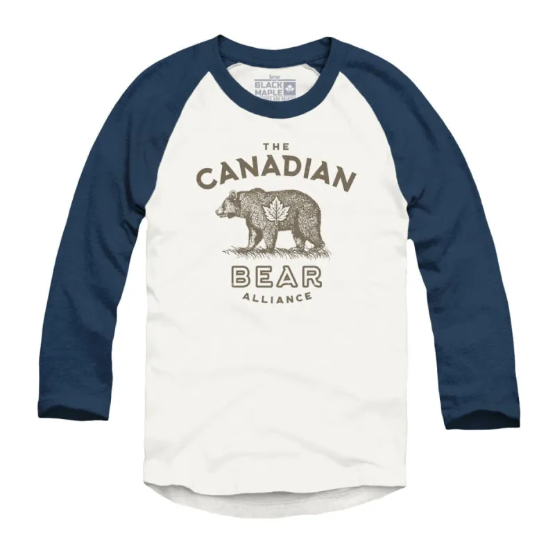 Canadian Bear Alliance Raglan Baseball Shirt sold by Black Maple Trading