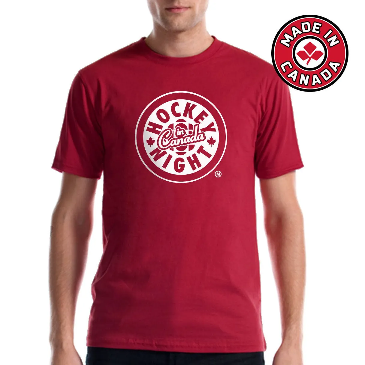 Hockey Night in Canada White Logo - Made in Canada T-shirt sold by Black Maple Trading